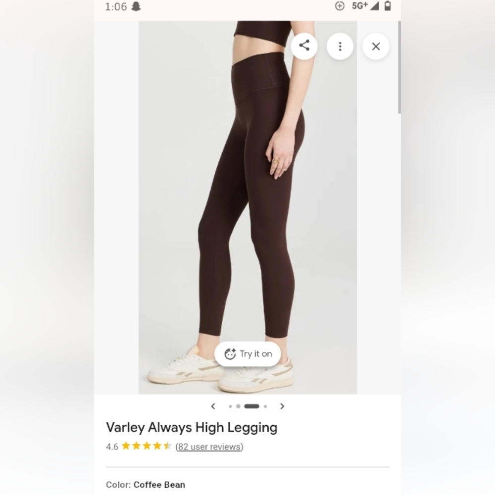 Varley Always High Leggings In Coffee Bean Size Large - Picture 3 of 9